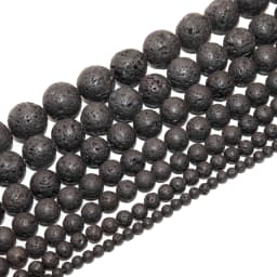 4 6 8 10 12 14 16 MM Natural Black Lava Volcanic Round Loose Spacer Beads For Jewelry Making DIY Bracelets Accessories