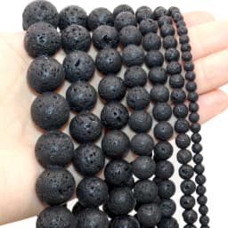 4 6 8 10 12 14 16 MM Natural Black Lava Volcanic Round Loose Spacer Beads For Jewelry Making DIY Bracelets Accessories