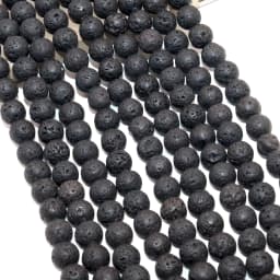 4 6 8 10 12 14 16 MM Natural Black Lava Volcanic Round Loose Spacer Beads For Jewelry Making DIY Bracelets Accessories