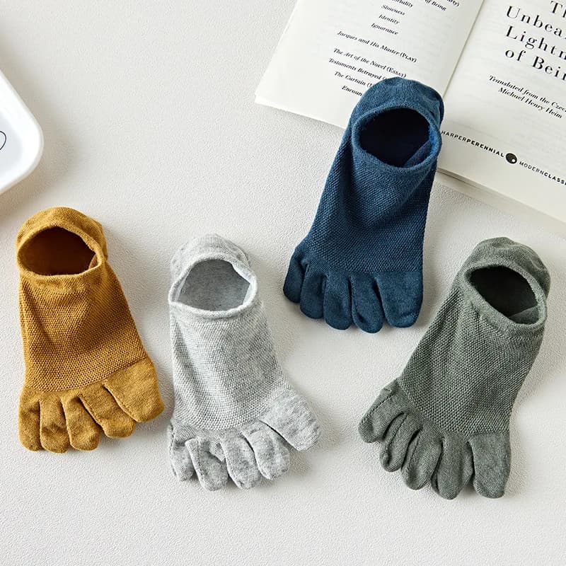 Hot Sales! Five Finger Socks Men Women Slipper Toe Socks Mesh Hollow No Show Socks Sweat-absorbing Boat Sock Ankle Short Socks