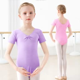 Toddler Girls Ballet Leotards Gymnastics Leotard Dance Bodysuits Cotton Short/Long Sleeve Dance Wear Ballet Bodysuit for Dancing