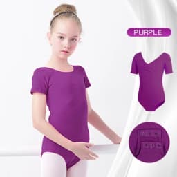 Toddler Girls Ballet Leotards Gymnastics Leotard Dance Bodysuits Cotton Short/Long Sleeve Dance Wear Ballet Bodysuit for Dancing