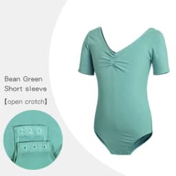 Toddler Girls Ballet Leotards Gymnastics Leotard Dance Bodysuits Cotton Short/Long Sleeve Dance Wear Ballet Bodysuit for Dancing