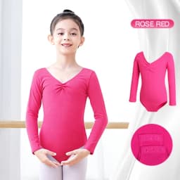 Toddler Girls Ballet Leotards Gymnastics Leotard Dance Bodysuits Cotton Short/Long Sleeve Dance Wear Ballet Bodysuit for Dancing