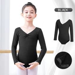 Toddler Girls Ballet Leotards Gymnastics Leotard Dance Bodysuits Cotton Short/Long Sleeve Dance Wear Ballet Bodysuit for Dancing