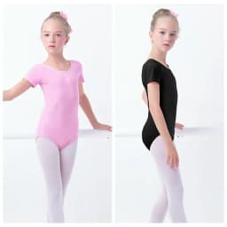 Toddler Girls Ballet Leotards Gymnastics Leotard Dance Bodysuits Cotton Short/Long Sleeve Dance Wear Ballet Bodysuit for Dancing
