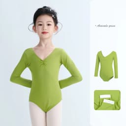 Toddler Girls Ballet Leotards Gymnastics Leotard Dance Bodysuits Cotton Short/Long Sleeve Dance Wear Ballet Bodysuit for Dancing