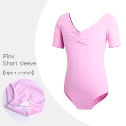 Toddler Girls Ballet Leotards Gymnastics Leotard Dance Bodysuits Cotton Short/Long Sleeve Dance Wear Ballet Bodysuit for Dancing