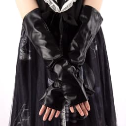 2022 New Black Punk Gothic Sexy Long PU Leather Fingerless Gloves for Women Rock Gloves Hip Pop Mittens Clubwear Dance Cosplay