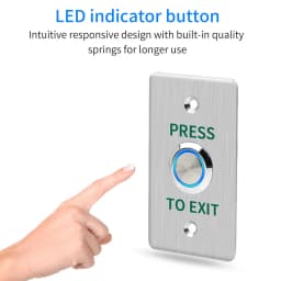 Waterproof Outdoor Exit Button LED Backlight and Non Luminous Optional COM NC Door Release Switch for Access Control Entrance SE