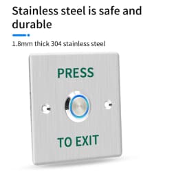 Waterproof Outdoor Exit Button LED Backlight and Non Luminous Optional COM NC Door Release Switch for Access Control Entrance SE