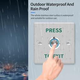 Waterproof Outdoor Exit Button LED Backlight and Non Luminous Optional COM NC Door Release Switch for Access Control Entrance SE