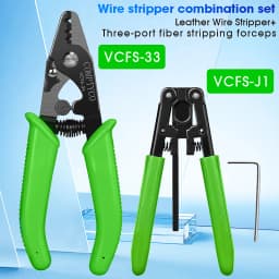 COMPTYCO Fiber Optic Tool Kit (Optional) VCFS-33 Three-port Stripper & VCFS-J1 Leather Wire Stripper 3mm(W)*2mm(H) FTTH Tools
