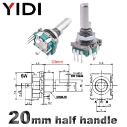 5/10pcs 20 Position Incremental 360 Rotary Encoder Knob Button Switch EC11 Arduino Digital Potentiometer 15/20mm Plum Half Shaft