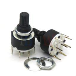 RS16 RS26 Selectable Band Rotary Channel Selector Switch Single Deck Rotary Switch Band Selector 1P12T 2P6T 3P4T 4P3T