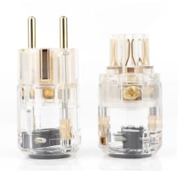 Pair Eu Plug Schuko Power Connecter 24K Gold Plated European Plug Male Female P-029 079 046 078 Diy Power Cable
