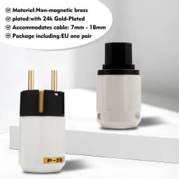 Pair Eu Plug Schuko Power Connecter 24K Gold Plated European Plug Male Female P-029 079 046 078 Diy Power Cable