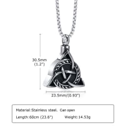 Mens Urn Necklaces for Ashes,Stainless Steel Tribal Celtic Knot Memorial Cremation Pendant,Bereavement Keepsakes Jewelry