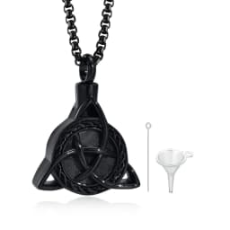 Mens Urn Necklaces for Ashes,Stainless Steel Tribal Celtic Knot Memorial Cremation Pendant,Bereavement Keepsakes Jewelry