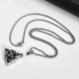 Mens Urn Necklaces for Ashes,Stainless Steel Tribal Celtic Knot Memorial Cremation Pendant,Bereavement Keepsakes Jewelry