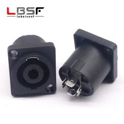 XLR 4 Pin Speakon Panel Mount Board Connector 4 Poles Powercon Female Jack Socket XLR Audio Video Cable Wire Adapter insert