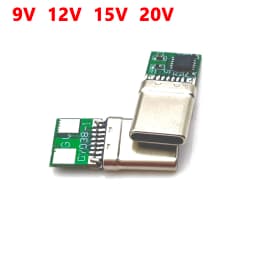 5A PD/QC Decoy Board Fast Charge 5V 9V 12V 15V 20V Module PD 2 3.0 DC Trigger Cable USB Type-C Male Plug QC4 Charge Connector