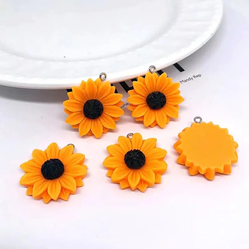 10pcs 25/30mm Simulation Sunflower Cute Charms For Pendant DIY Earrings Necklace Jewelry Accessories Finding