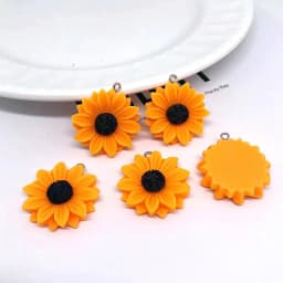 10pcs 25/30mm Simulation Sunflower Cute Charms For Pendant DIY Earrings Necklace Jewelry Accessories Finding