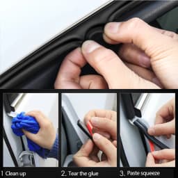 5Meters Car Door Seal Strips Sticker B Shape Weatherstrip Rubber Seals Sound Insulation Sealing Auto Interior Accessories DIY