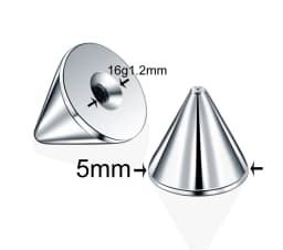 100pcs/lot Steel 14G 16G Screw Spike Replacement Accessories for Eyebrow Tongue Belly Lip Nose Septum Earring Stud Piercings