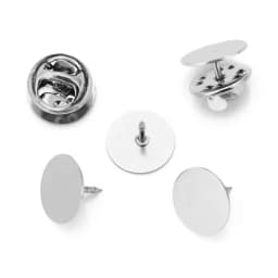20sets Stainless Steel Brooch Pins Cabochon Base Settings 10 12 14mm Brooch Badge Holder Bulk Lots DIY Jewelry Making Supplies