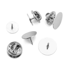 20sets Stainless Steel Brooch Pins Cabochon Base Settings 10 12 14mm Brooch Badge Holder Bulk Lots DIY Jewelry Making Supplies