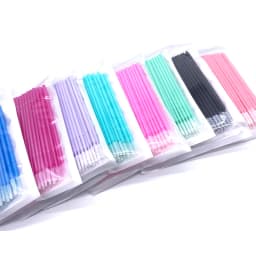 Long Head Bendable Micro Brushes Lash Extensions Eyelash Glue Cleaning Brush for Eyelashes