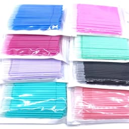 Long Head Bendable Micro Brushes Lash Extensions Eyelash Glue Cleaning Brush for Eyelashes
