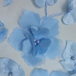 2026 Blue 3D Flower Lace Fabric With Pearls High Quality French Embroidery Tulle African Fabric For Wedding Party Dress Sewing