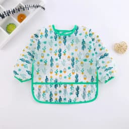 2025New Cute Baby Bibs Children Baby Stuff Toddler Waterproof Long Sleeve Art Smock Feeding Bib Apron for Kids 0-6 Years