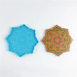 Mandala Coaster Silicone Mold Round Tray Cup Mat Epoxy Resin Casting Mould For DIY Resin Crafts Home Decoration Making Tools
