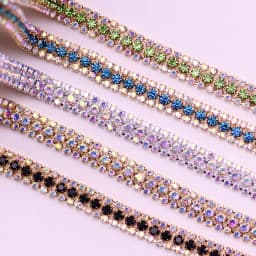 1/10 Yard 3 Rows Crystal AB Rhinestone Cup Chain Gold Silver Base With Claw Dress Decoration Trim Applique Sew On Garment Bags