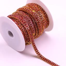 1/10 Yard 3 Rows Crystal AB Rhinestone Cup Chain Gold Silver Base With Claw Dress Decoration Trim Applique Sew On Garment Bags