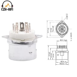 1pc 9pin B9A Vacuum Tube Socket Valve Base for 12AX7 6DJ8 5670 6922 EL84 12AT7 12AU7 with Aluminum Shield Vintage Audio DIY