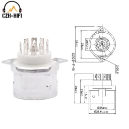 1pc 9pin B9A Vacuum Tube Socket Valve Base for 12AX7 6DJ8 5670 6922 EL84 12AT7 12AU7 with Aluminum Shield Vintage Audio DIY