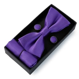 HUISHI Classic Black Bowtie Bow Ties For Mens Butterfly Bowknot Pocket Square Cufflinks Suit Set Bussiness Accessories Gift Box
