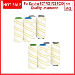 For Karcher FC7 FC5 FC3 Microfiber Rollers for Karcher 2.055-006.0 for Cleaning Hard Floors Smart Home Replacement Rollers