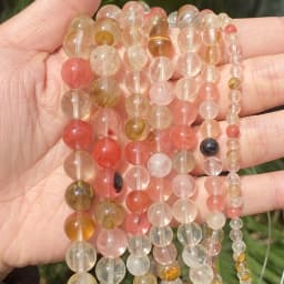 Natural Stone Beads Round Morganites Tourmalines Aquamarines Jades Quartzs Crystals Spacer For Jewelry Making DIY Bracelet