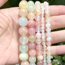 Natural Stone Beads Round Morganites Tourmalines Aquamarines Jades Quartzs Crystals Spacer For Jewelry Making DIY Bracelet
