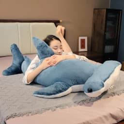 55-135cm Giant Size Whale Plush Toy Blue Sea Animals Stuffed Huggable Shark Soft Pillow Gift