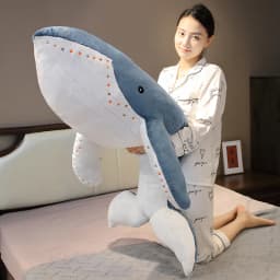 55-135cm Giant Size Whale Plush Toy Blue Sea Animals Stuffed Huggable Shark Soft Pillow Gift