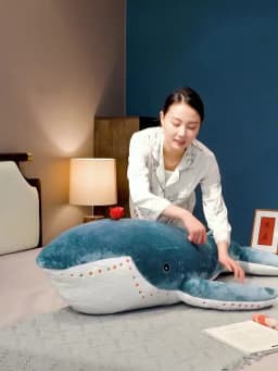 55-135cm Giant Size Whale Plush Toy Blue Sea Animals Stuffed Huggable Shark Soft Pillow Gift