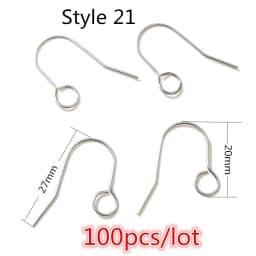 Gold Stainless Steel Hypoallergenic Earring Hooks Fish Earwire Earrings Clasps Earring Wires For Jewelry Making