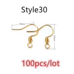 Gold Stainless Steel Hypoallergenic Earring Hooks Fish Earwire Earrings Clasps Earring Wires For Jewelry Making